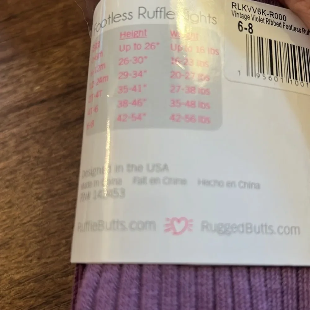 Ruffle Butts Footless Ruffle Tights - Purple